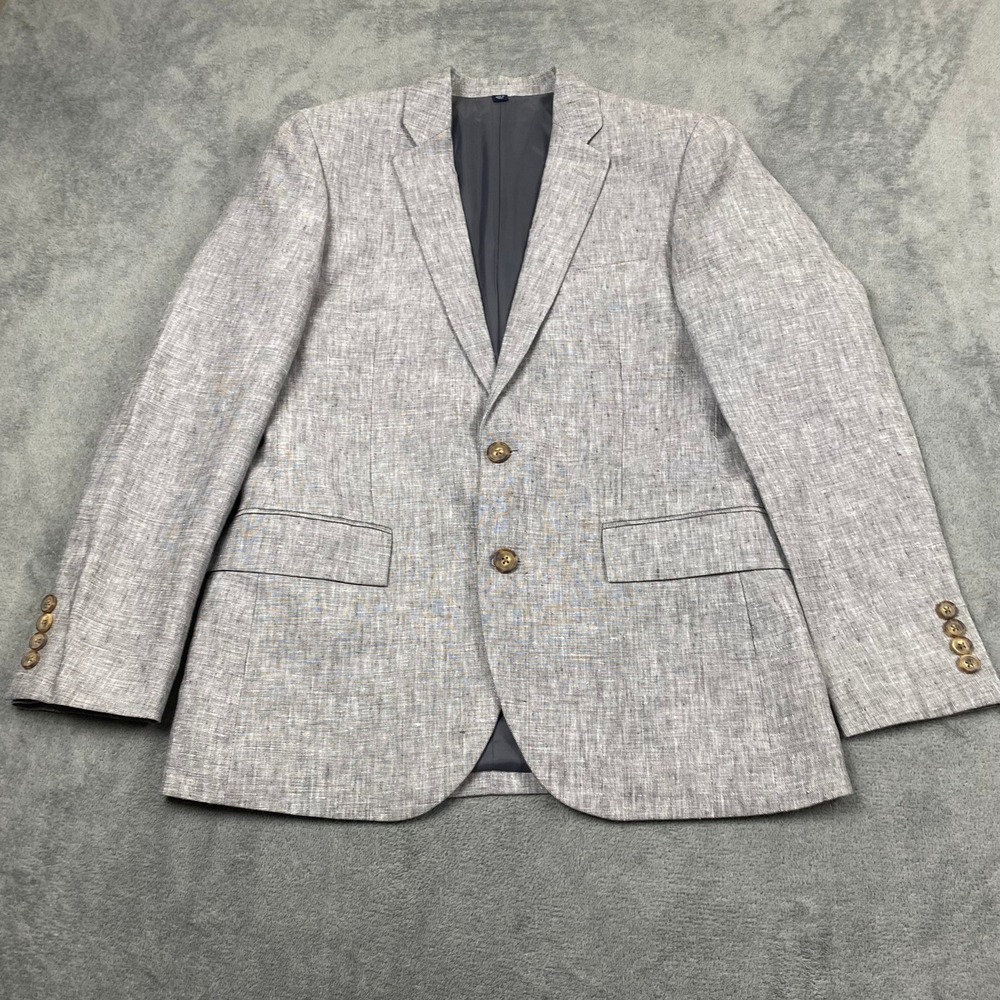 J.Crew Thompson Men 36S Blazer Gray Linen Sport Coat Jacket Lined Career Formal